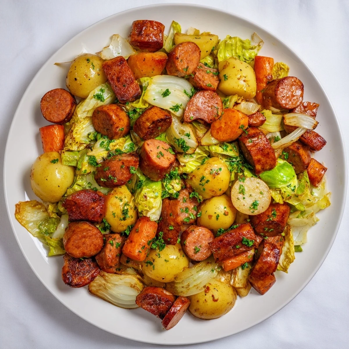 All-in-One Sausage Cabbage Bake