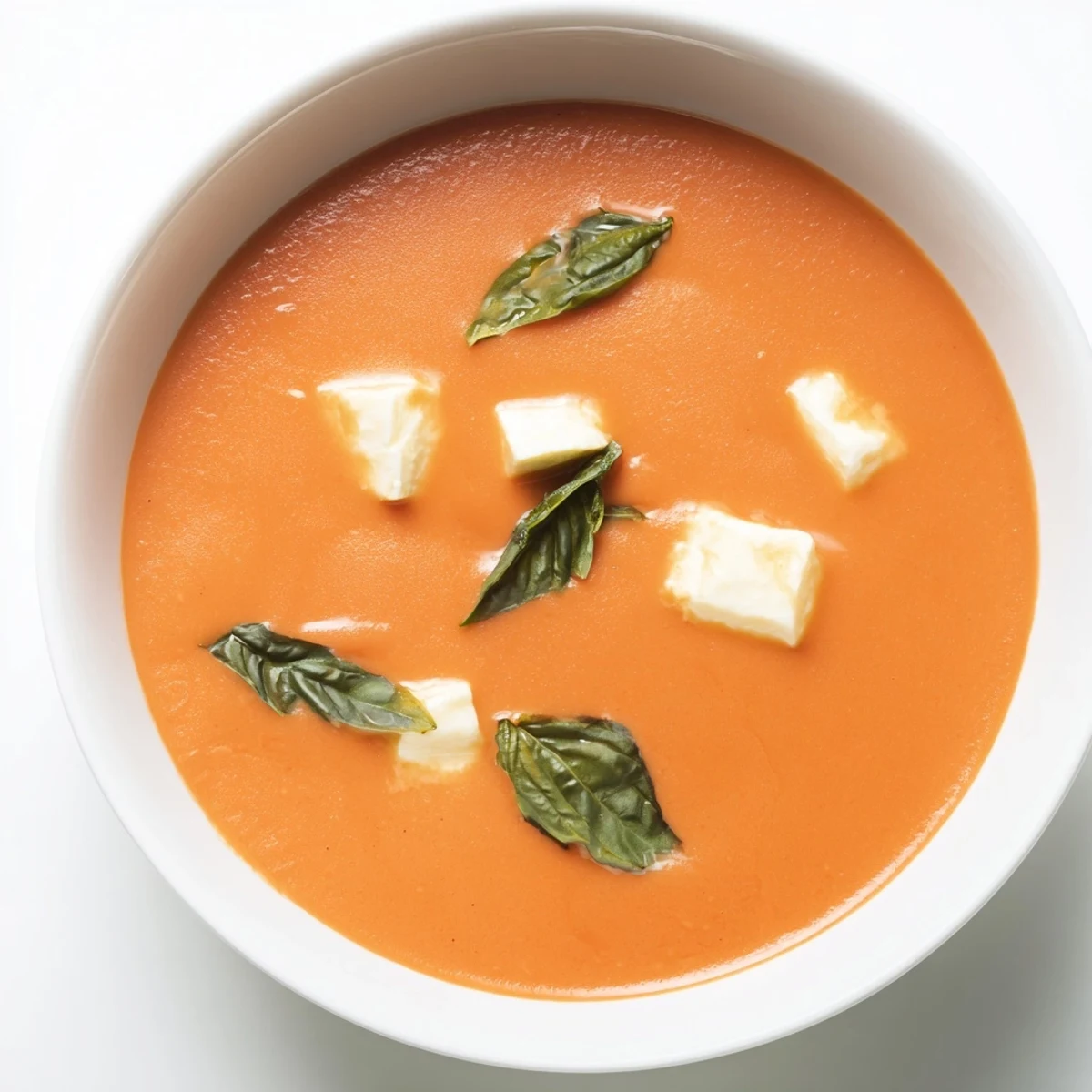 Creamy Tomato Mozzarella Soup: a warm bowl of Italian comfort with melted mozzarella and fresh basil.