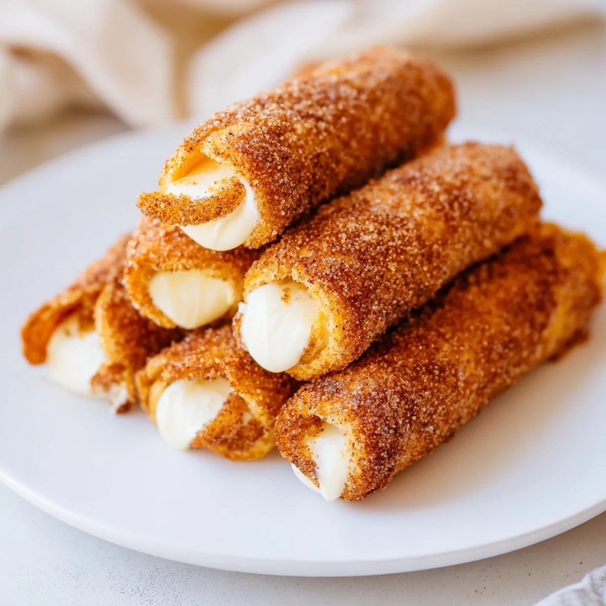 Golden, warm Easy French Toast Roll-Ups dusted with cinnamon sugar, ready for a delicious bite.
