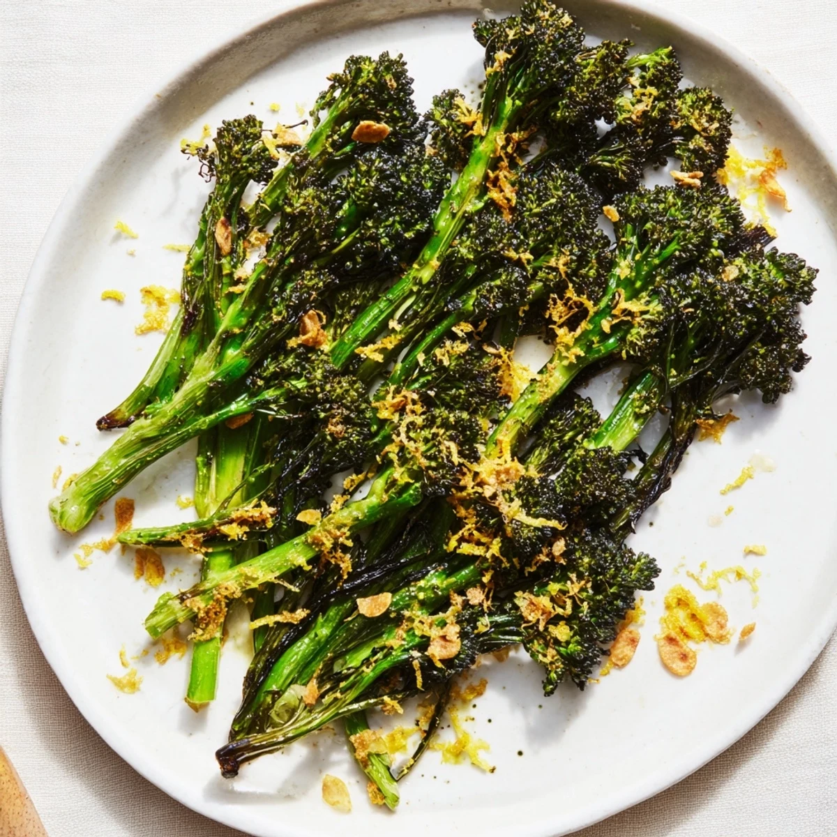 Bright, flavorful charred broccolini salad, dressed with lemon and served with toasted pine nuts.