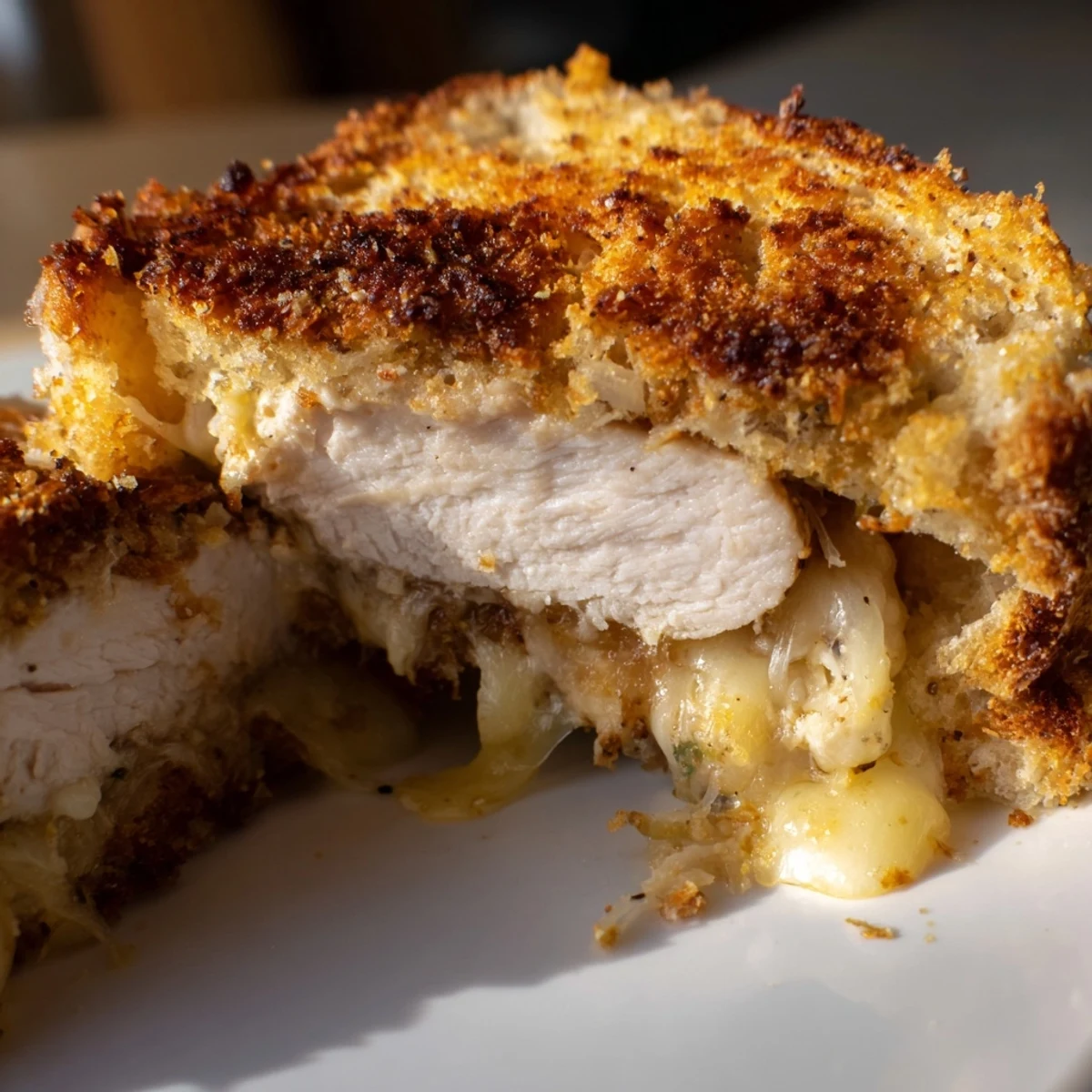 Golden, crispy Parmesan Chicken Thighs Grilled Cheese: imagine the melty cheese with perfectly browned chicken.