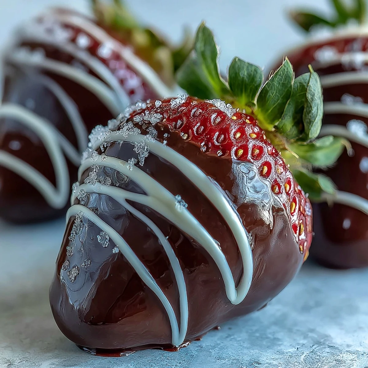 Gluten-free chocolate-covered strawberries served on a dessert platter, paired with sparkling wine for an elegant Valentine's treat.