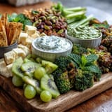 A vibrant St. Patricks Day green food board filled with fresh fruits, vegetables, and savory snacks for festive gatherings.