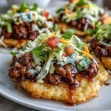 Delicious cloud bread tacos, piled high with seasoned beef and fresh toppings, ready to enjoy.