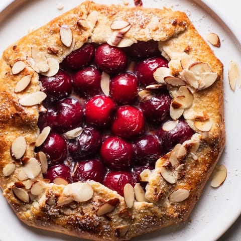 Rustic Cherry Vanilla Almond Galette