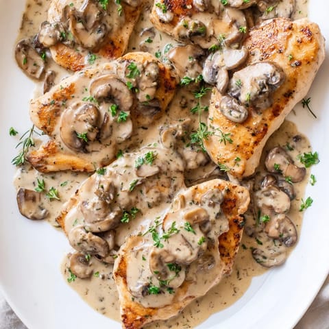 Skillet Seared Chicken Mushroom Cream
