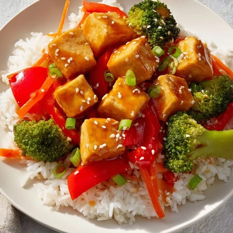 Honey Garlic Tofu Bowls
