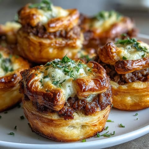 Bite-sized Mini Beef Tourtières arranged on a rustic platter, perfect for festive appetizer parties.