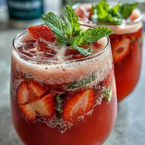 Strawberry Lemon Sparkling Drink
