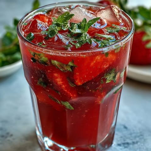 Strawberry Basil Lemonade Pitcher