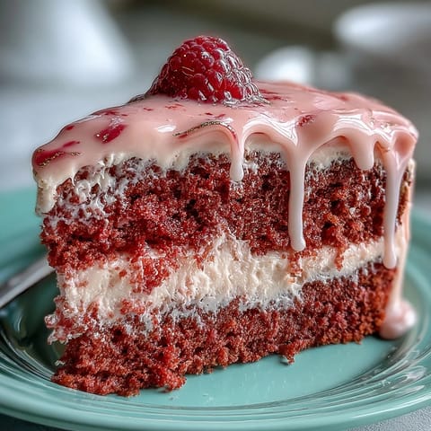 A blush-pink Bridal Shower Rosé Velvet Cake, ready for a celebration.