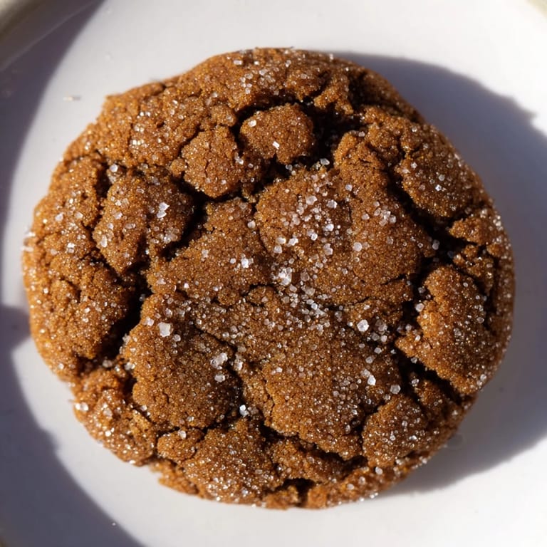 Golden brown soft-baked ginger and molasses cookies dusted with sugar offer a spiced aroma.