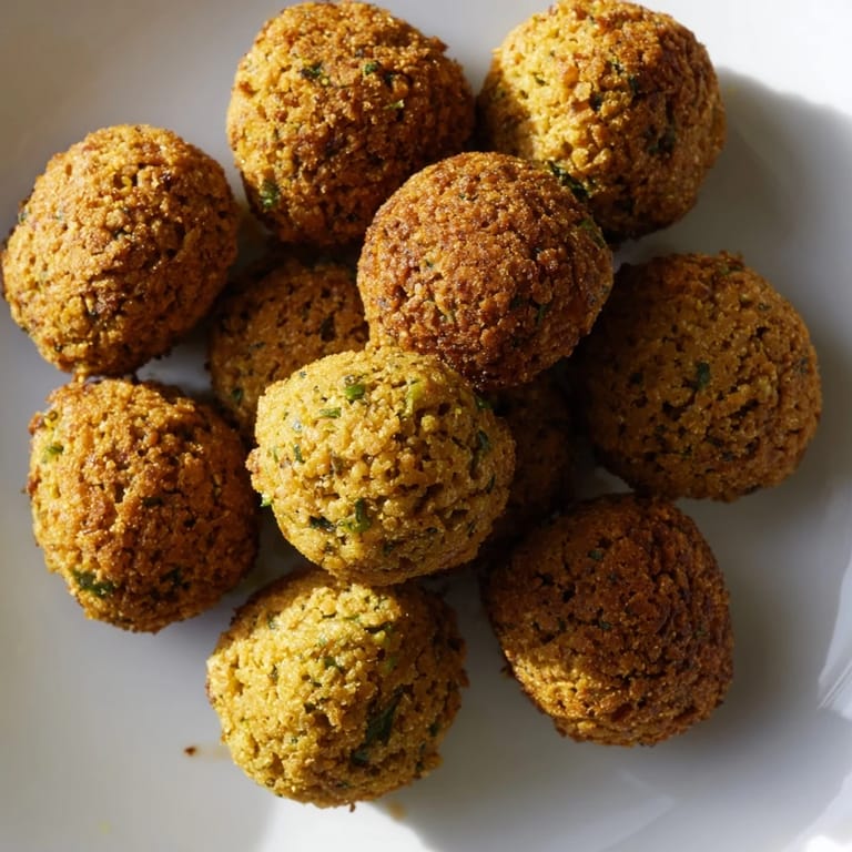 Freshly made Levantine falafel balls, piled high, ready to be enjoyed with a creamy tahini sauce.