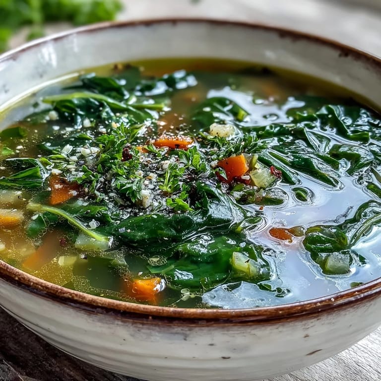 Homemade Swiss Chard Soup in a pot, with garlic, olive oil, and chopped vegetables simmering in a wholesome broth.