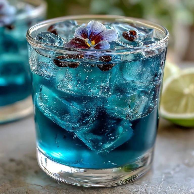 Stunning butterfly pea flower lemonade changes from blue to purple as you pour, creating a mesmerizing and refreshing beverage.