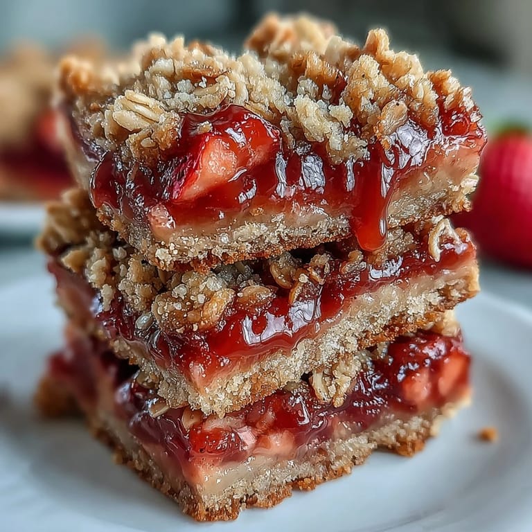 Delicious Strawberry Rhubarb Crumble Bars perfect served warm with ice cream.
