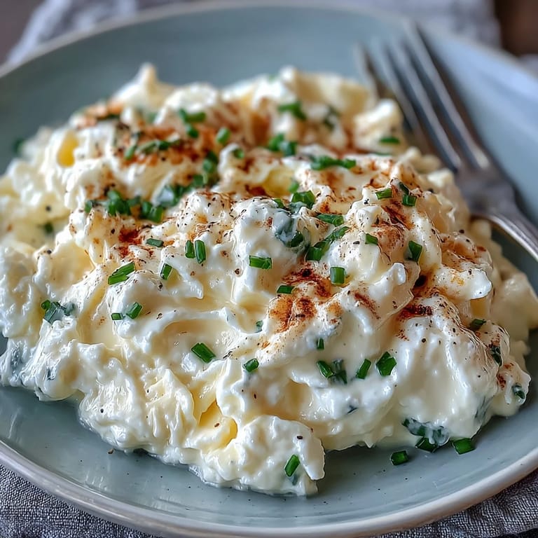 Fluffy, high-protein scrambled eggs with cottage cheese, perfect for brunch now.