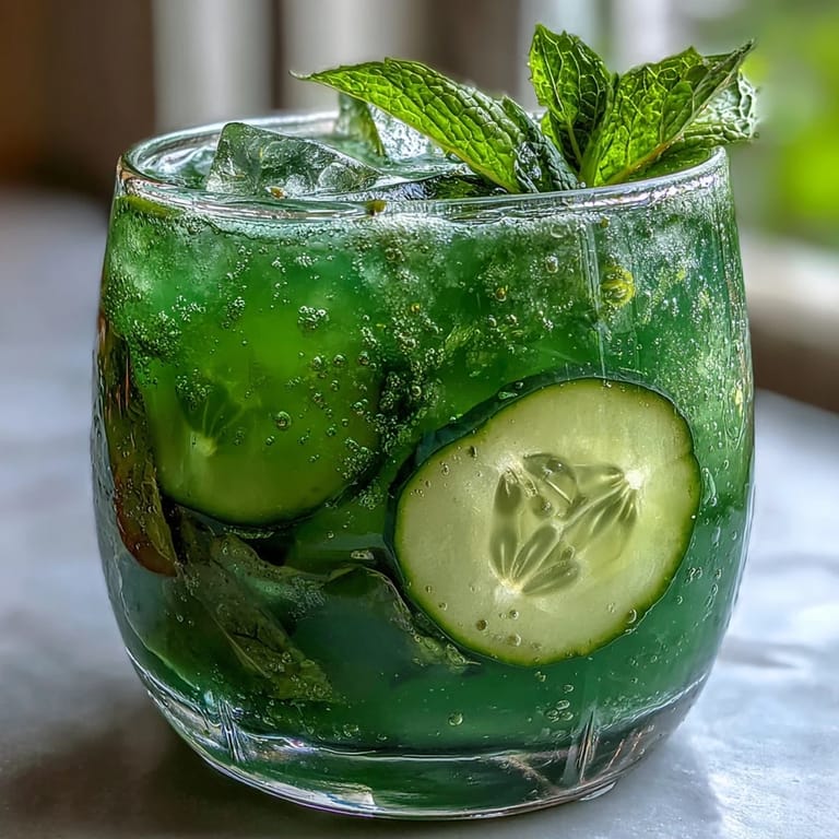 Refreshing cucumber mint agua fresca, blended smooth and perfect for a sunny day.