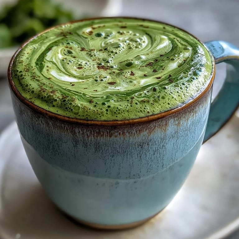 Sipping a comforting matcha oat milk latte, its smooth texture and earthy green aroma divine.