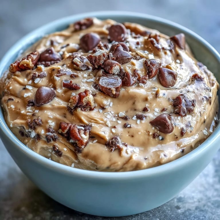 A delicious no-bake Fiber-Packed Chickpea Cookie Dough Dip, perfect for healthy indulgence.