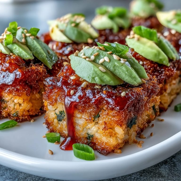 Viral appetizer: golden crispy rice topped with zesty spicy tuna, delightful.