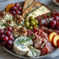 Vibrant Summer Charcuterie Board with Fresh Fruit and Honey, bursting with color.